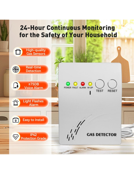 Detector de Gas Propano MOESAPU BH-H5 con Alarma Visual y Auditiva Detector de Gas Propano MOESAPU BH-H5 con Alarma Visual y Auditiva