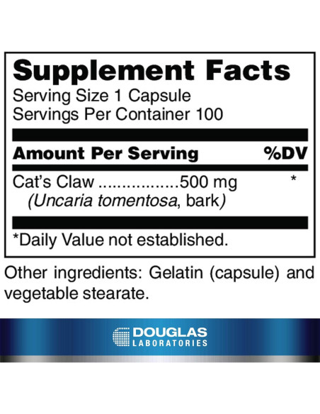 Cápsulas Uña de Gato Douglas Laboratories | 100 Unidades | Apoyo Inmunológico