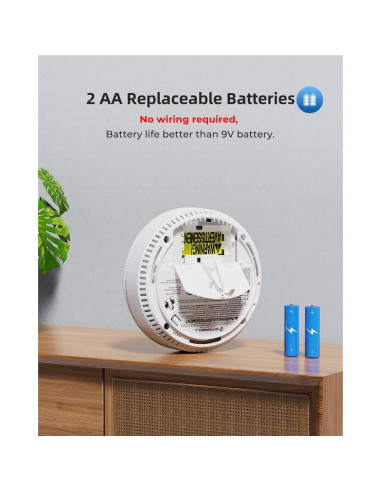 Detector de Humo y Monóxido de Carbono SITERWELL GS886W WiFi 2.4GHz