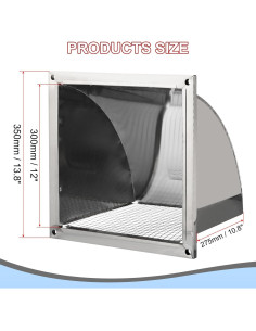 Cubierta de Ventilación de Pared PATIKIL 30.48cm Acero Inoxidable 2