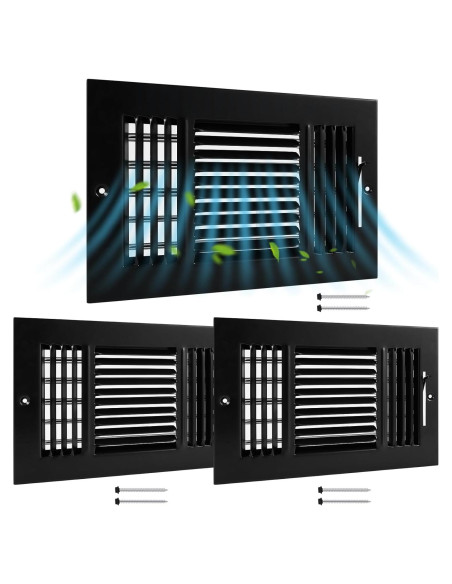 Cubiertas de Ventilación de Techo Zonon 3 Pcs 15.24x25.4 cm Negro Cubiertas de Ventilación de Techo Zonon 3 Pcs 15.24x25.4 cm Negro