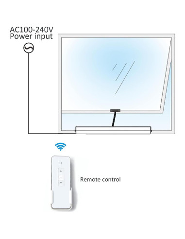 Abridor de Ventana Eléctrico Olideauto AM56-AC Ajustable 10-40cm