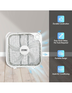 Ventilador de Caja EZ-CHILL 20" (50.8 cm) 3 Velocidades Blanco 2
