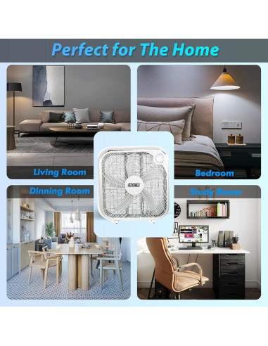 Ventilador de Caja EZ-CHILL 20" (50.8 cm) 3 Velocidades Blanco