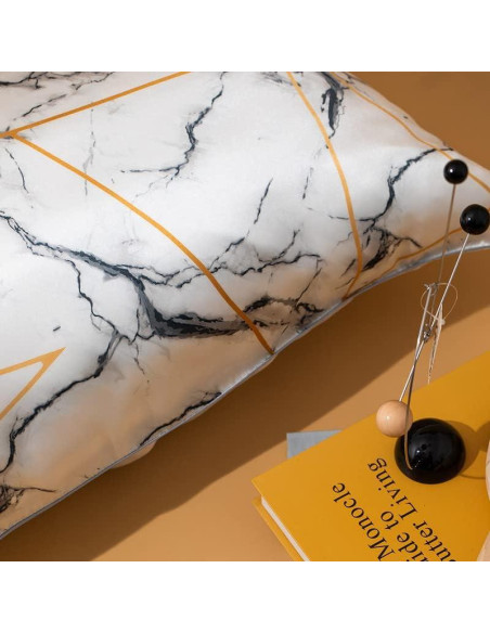 Funda de Almohada de Seda Morera THXSILK Reina 19 Momme Mármol Blanco Funda de Almohada de Seda Morera THXSILK Reina 19 Momme Mármol Blanco