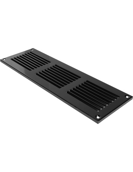 Cubierta de Ventilación de Metal 30x10 cm - Paquete de 2 - Negro Cubierta de Ventilación de Metal 30x10 cm - Paquete de 2 - Negro