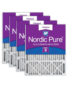 Filtros de Aire Nordic Pure MERV 8 20x25x5 Paquete de 4