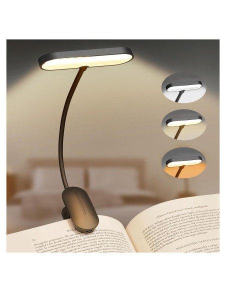 Luz de Libro Recargable TOKXTIK con 3 Modos de Color Luz de Libro Recargable TOKXTIK con 3 Modos de Color