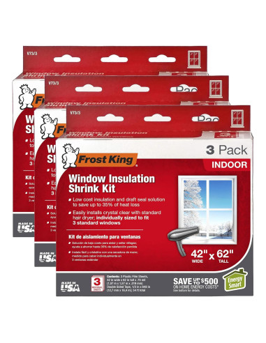 Kit de Ventana Retráctil Frost King V73/3H 106.68x157.48cm Paquete de 9