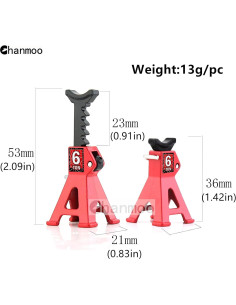 Soportes de Jack RC Chanmoo 1:24 Ajustables Metal 6 Toneladas 2