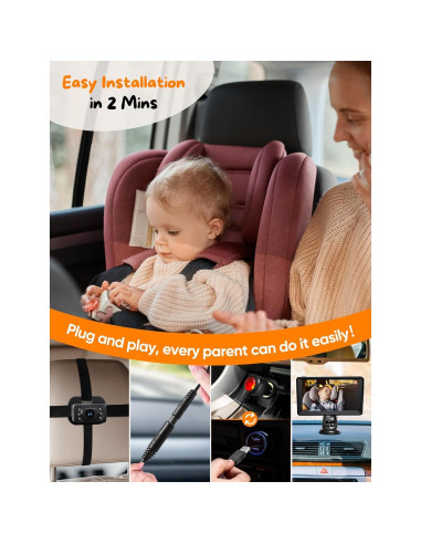 Cámara para Bebés Kidsneed KN70V2 - Doble Cámara 1080p, Pantalla 7"
