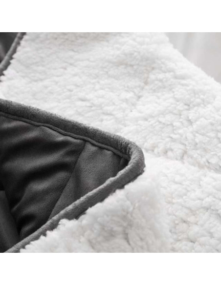 Manta con peso MENHIRY 4.5kg Sherpa 122x183cm blanca y gris Manta con peso MENHIRY 4.5kg Sherpa 122x183cm blanca y gris