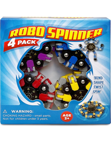 Spinner Anti-estrés Transformable Stomp Rocket - Paquete de 4