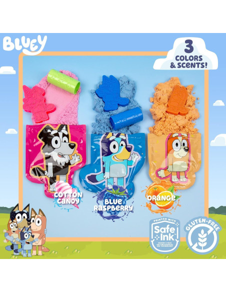 Arena Slimy Bluey 425g Aromatizada - Juego Sensorial 8 Piezas Arena Slimy Bluey 425g Aromatizada - Juego Sensorial 8 Piezas