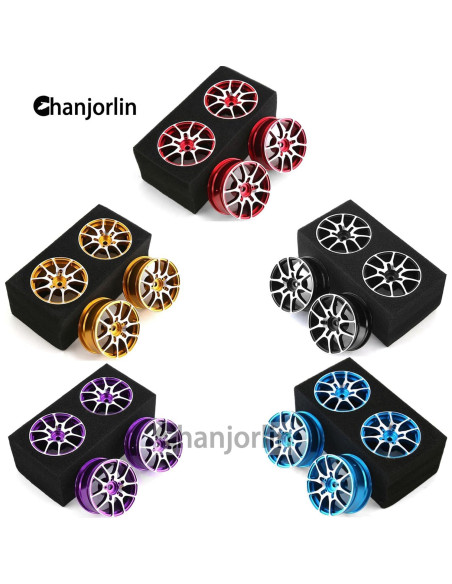 Ruedas de Drift RC 1/10 Chanjorlin 52mm Aluminio 4PCS Negro Ruedas de Drift RC 1/10 Chanjorlin 52mm Aluminio 4PCS Negro