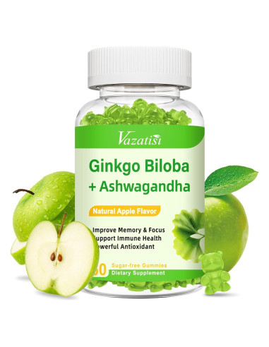 Gominolas de Ginkgo Biloba Vazatisi 60 Unidades Sabor Manzana
