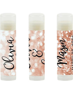 Bálsamo Labial Personalizado Andaz Press - 12 Piezas Oro Rosa 2