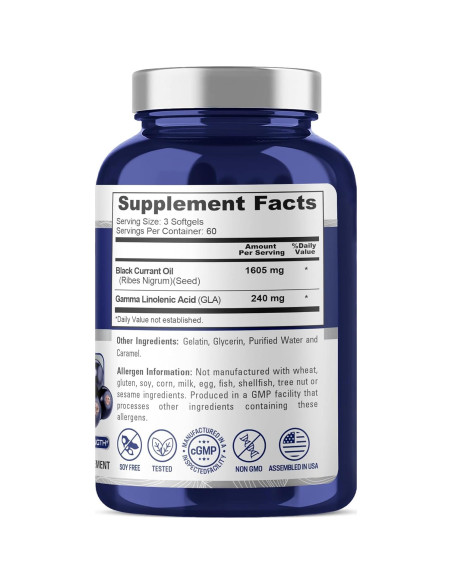 Aceite de Semilla de Grosella Negra NusaPure 1605 mg 180 Softgels Aceite de Semilla de Grosella Negra NusaPure 1605 mg 180 Softgels