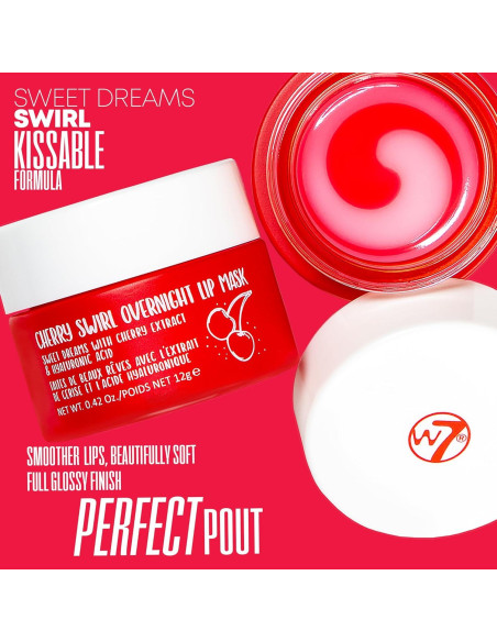 W7 Máscara Labial Nocturna Remolino de Cereza 11.89g W7 Máscara Labial Nocturna Remolino de Cereza 11.89g