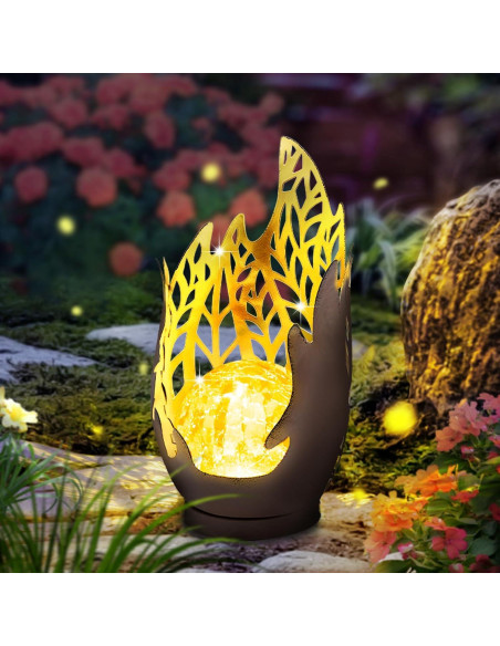 Luz Solar Decorativa Huaxu Efecto Llama Cobre 28 cm Luz Solar Decorativa Huaxu Efecto Llama Cobre 28 cm