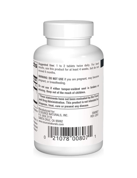 Extracto de Cohosh Negro Source Naturals 60 Tabletas 80 mg Extracto de Cohosh Negro Source Naturals 60 Tabletas 80 mg