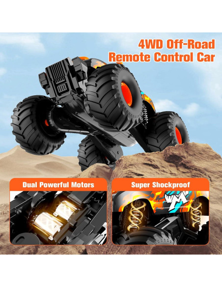 Coche RC Monster Truck Gampop 1:16 Impermeable 4WD 24.89x18.9cm Coche RC Monster Truck Gampop 1:16 Impermeable 4WD 24.89x18.9cm