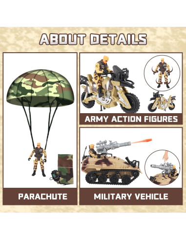 Juego de Juguetes de Helicóptero Militar de deAO con Figuras