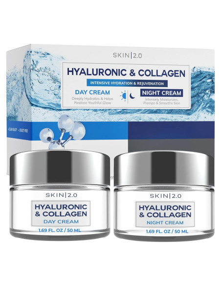 Hidratante Facial Klar & Co Dúo Ácido Hialurónico y Colágeno 2-Pack Hidratante Facial Klar & Co Dúo Ácido Hialurónico y Colágeno 2-Pack