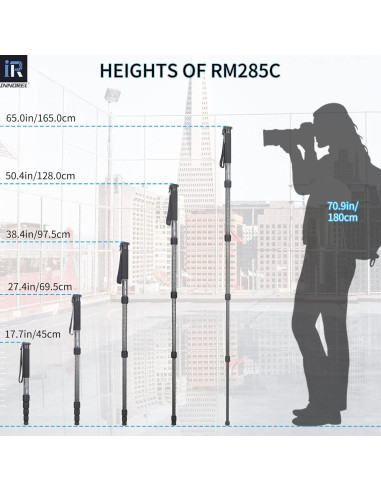 Monopie INNOREL RM285C de fibra de carbono 5 secciones 10kg
