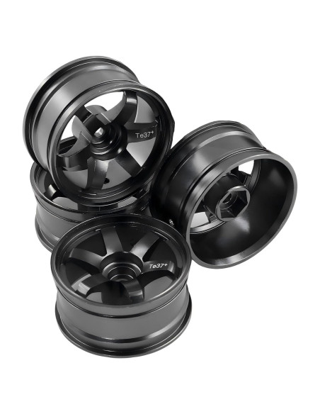 Ruedas de Drift 1/10 Chanjorlin Aluminio 4PCS 52mm Negro Ruedas de Drift 1/10 Chanjorlin Aluminio 4PCS 52mm Negro