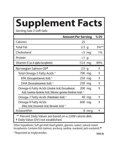 Carlson Aceite de Salmón 700 mg Omega-3s + Astaxantina 60 Gelatinas