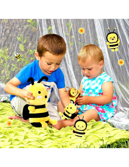 Abejas de Peluche Aoriher - 5 Piezas, 1 Grande 4 Pequeñas Abejas de Peluche Aoriher - 5 Piezas, 1 Grande 4 Pequeñas