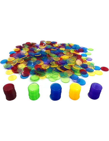 Fichas de Bingo Transparentes Yuanhe 500 Piezas 1.9 cm Fichas de Bingo Transparentes Yuanhe 500 Piezas 1.9 cm