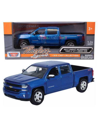 Modelo Diecast Motormax Chevrolet Silverado 1500 LT Z71 Azul 1/27