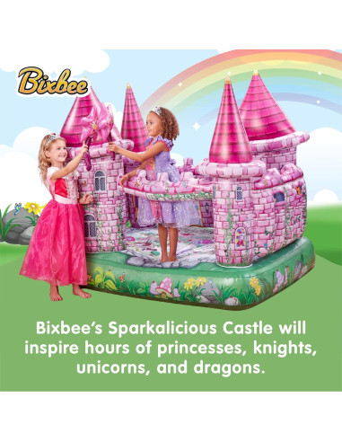 Castillo Inflable Rosa Bixbee para Niños 3+ con Motor 1.52m