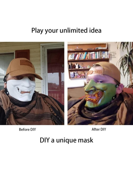 Máscara de media cara AOUTACC Hannya Oni para Airsoft Máscara de media cara AOUTACC Hannya Oni para Airsoft