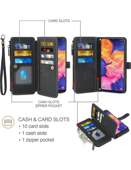 Funda Asuwish para Samsung Galaxy A10e con tapa y soporte Funda Asuwish para Samsung Galaxy A10e con tapa y soporte