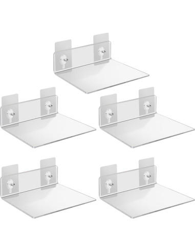 Estante Flotante de Acrílico Transparente CookiBlend 5 Pcs 10x10cm