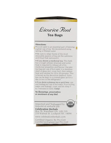 Té de Raíz de Regaliz Orgánico Celebration Herbals - 24 Bolsitas Té de Raíz de Regaliz Orgánico Celebration Herbals - 24 Bolsitas