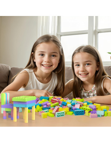 Juego de Bloques de Construcción Pairez Toys 1000 Piezas Pastel