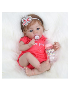 Muñeca Reborn Realista WOOROY 45.72 cm Bebé Niña con Accesorios