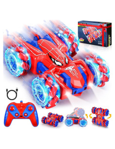 Coche de Control Remoto Beiqiden Spider 4WD Doble Cara Rojo