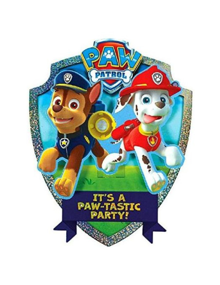 Invitaciones de Fiesta Jumbo Paw Patrol Chase y Marshall - 8 Pzas Invitaciones de Fiesta Jumbo Paw Patrol Chase y Marshall - 8 Pzas