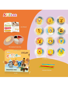 Kit de Modelado de Animales ARTPAR - 12 Latas de Arcilla No Tóxica 2