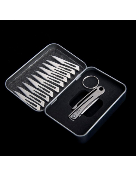 Cuchillo Utilitario ILEAF IL57 de Titanio con 10 Cuchillas Cuchillo Utilitario ILEAF IL57 de Titanio con 10 Cuchillas