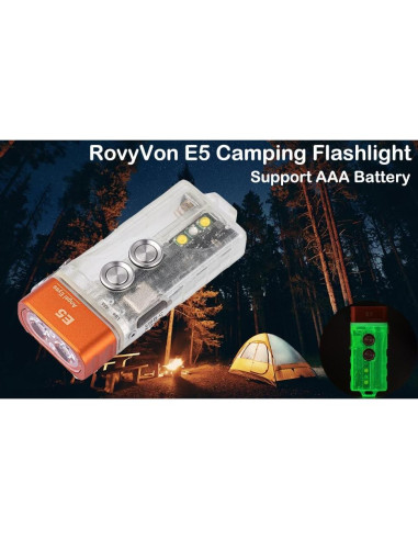 Linterna RovyVon E5 EDC Rojo y E7 U Recargable USB C