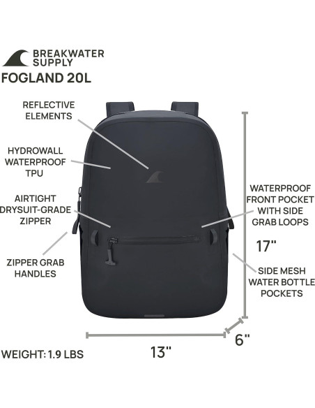 Mochila Impermeable Fogland 20L Breakwater Supply - IP68 Mochila Impermeable Fogland 20L Breakwater Supply - IP68