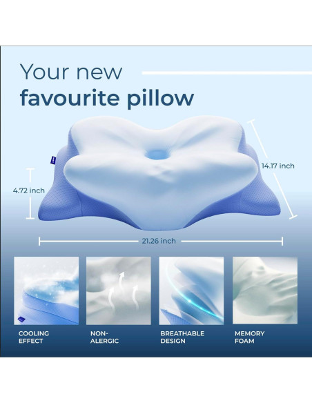 Almohada Cervical Ergonómica Derila Ergo 54x36 cm Espuma Viscoelástica Almohada Cervical Ergonómica Derila Ergo 54x36 cm Espuma Viscoelástica