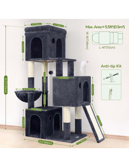 Torre para Gatos Globlazer F52B 132 cm con 3 Condominios Torre para Gatos Globlazer F52B 132 cm con 3 Condominios