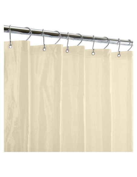 Cortina de Ducha PVC Bath Bliss 178x183cm Beige con Ojetes Cortina de Ducha PVC Bath Bliss 178x183cm Beige con Ojetes